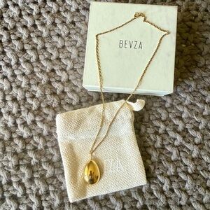 Bevza Medium Egg Pendant Necklace in 18K Gold Plated Brass
